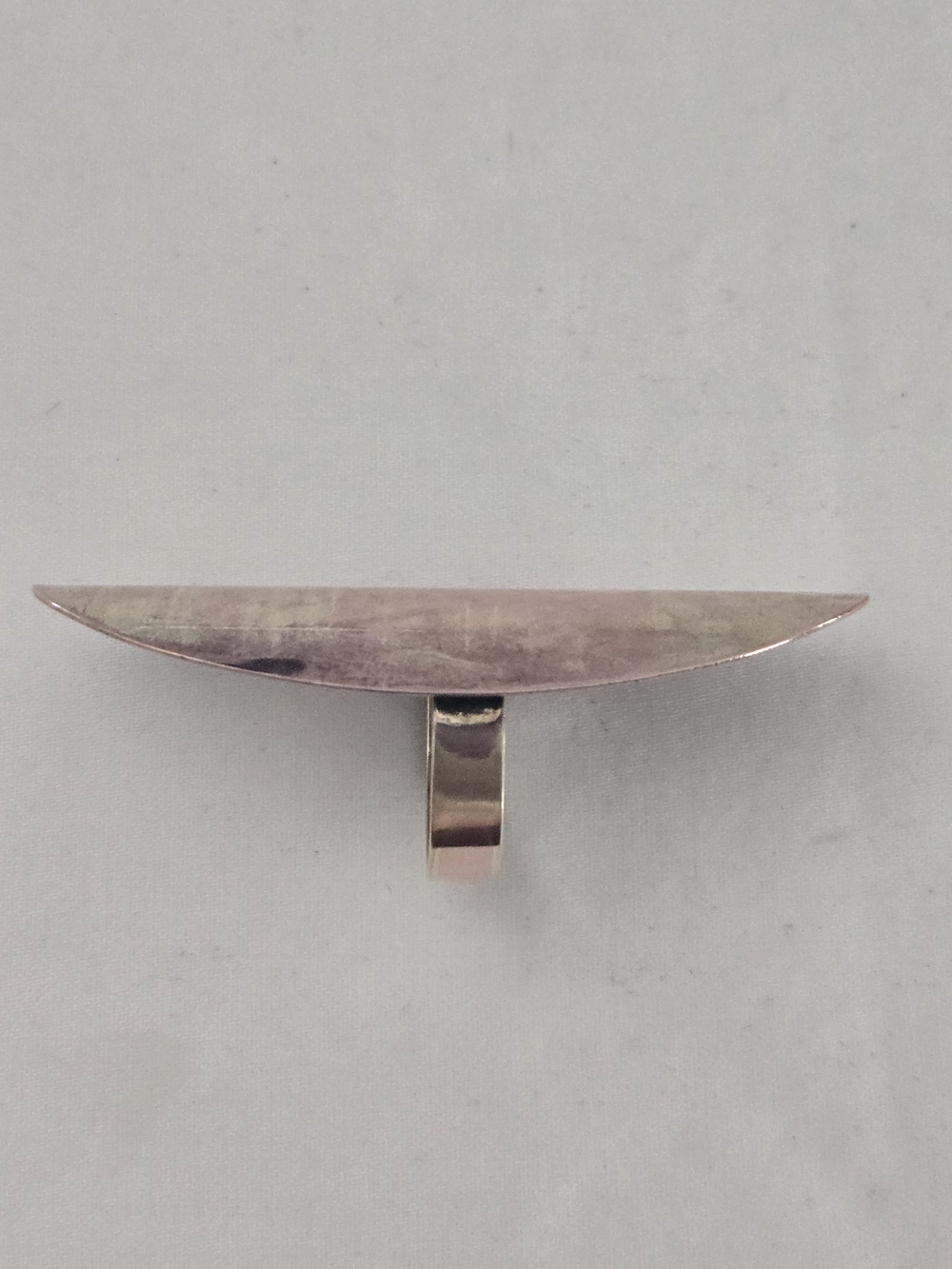 Minimalist Crescent Bar Ring in Rose Gold Tone